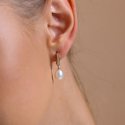 Drop Natural Pearl Necklace Earring Double Set