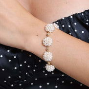 Natural Pearl Earring Necklace Bracelet Ring Quadruple Set