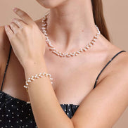 Sallantılı Doğal İnci Kolye Bileklik İkili Set | | Birinci1926