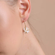 Pyramid Model Natural Pearl Earring Necklace Bracelet Ring Quadruple Set