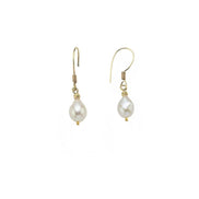 White Baroque Natural Pearl Earrings