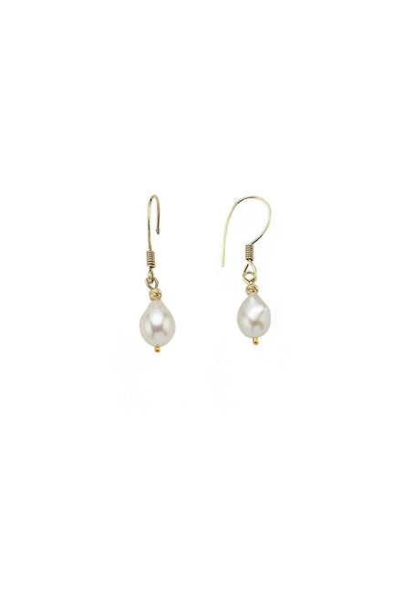 White Baroque Natural Pearl Earrings