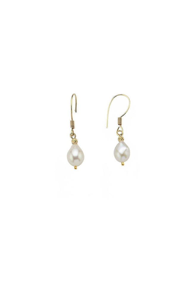 White Baroque Natural Pearl Earrings