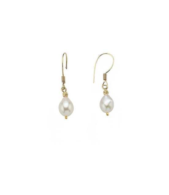 White Baroque Natural Pearl Earrings