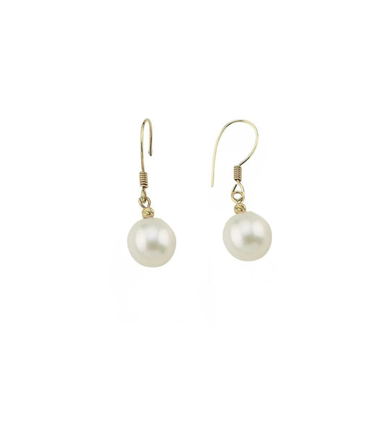 White Dangling Natural Pearl Earring