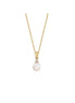 Three Pronged Diamond Natural Pearl Necklace