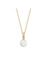 White Natural Pearl Necklace with Diamond