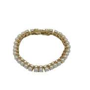 Four Pronged Natural Pearl Bracelet