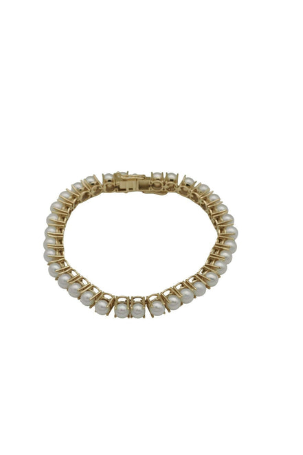 Four Pronged Natural Pearl Bracelet