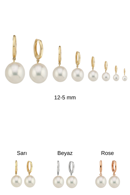 White Natural Pearl Hoop Earrings