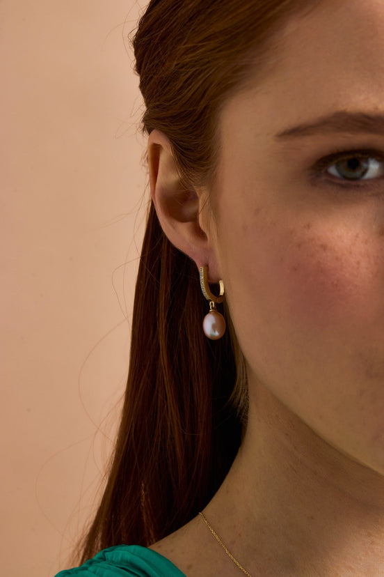 Pembe Damla Doğal İnci Küpe | | Birinci1926