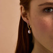 Pembe Damla Doğal İnci Kolye Küpe İkili Set | | Birinci1926