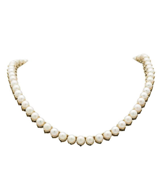 Three Strand Natural Pearl Necklace