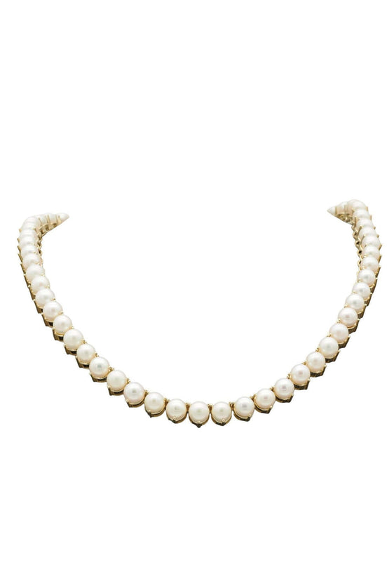 Three Strand Natural Pearl Necklace