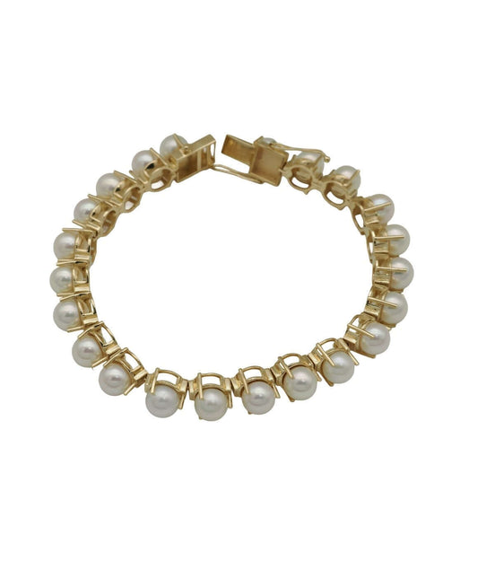 Three Pronged Natural Pearl Bracelet
