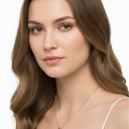 Four-Pronged Diamond Natural Pearl Necklace