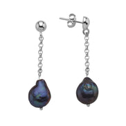 Natural Baroque Pearl Chain Earring