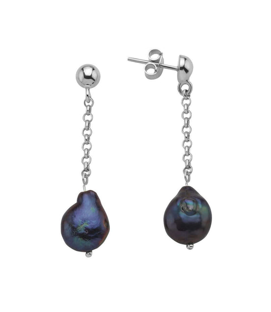 Natural Baroque Pearl Chain Earring