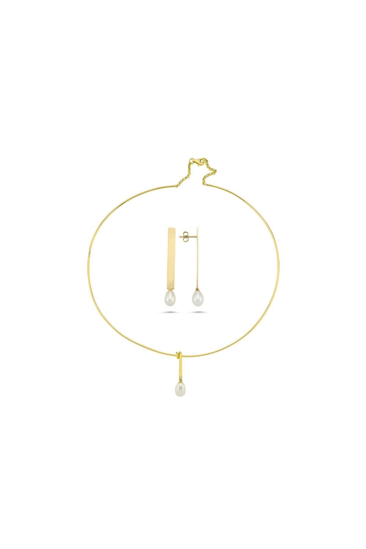 Doğal İnci Choker Küpe Kolye İkili Set | | Birinci1926