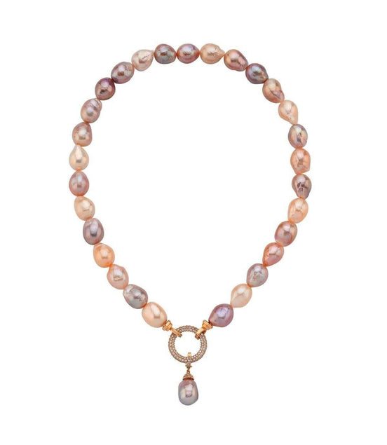 Halka Kilitli Multicolor Barok Doğal İnci Kolye | İnci Kolye | Birinci1926