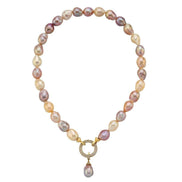 Halka Kilitli Multicolor Barok Doğal İnci Kolye | İnci Kolye | Birinci1926