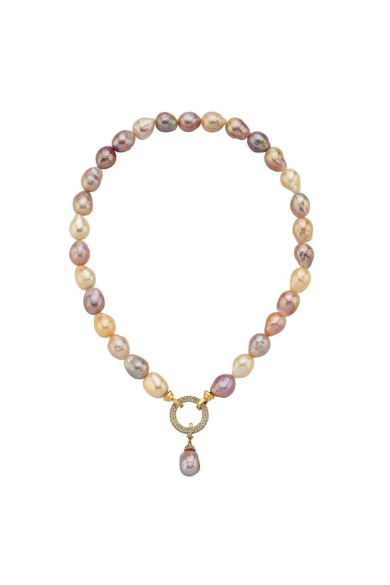 Halka Kilitli Multicolor Barok Doğal İnci Kolye | İnci Kolye | Birinci1926
