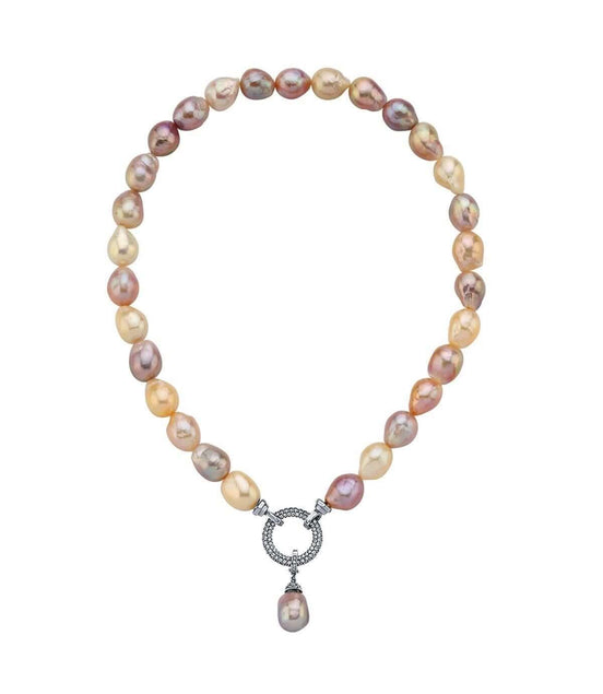 Halka Kilitli Multicolor Barok Doğal İnci Kolye | İnci Kolye | Birinci1926