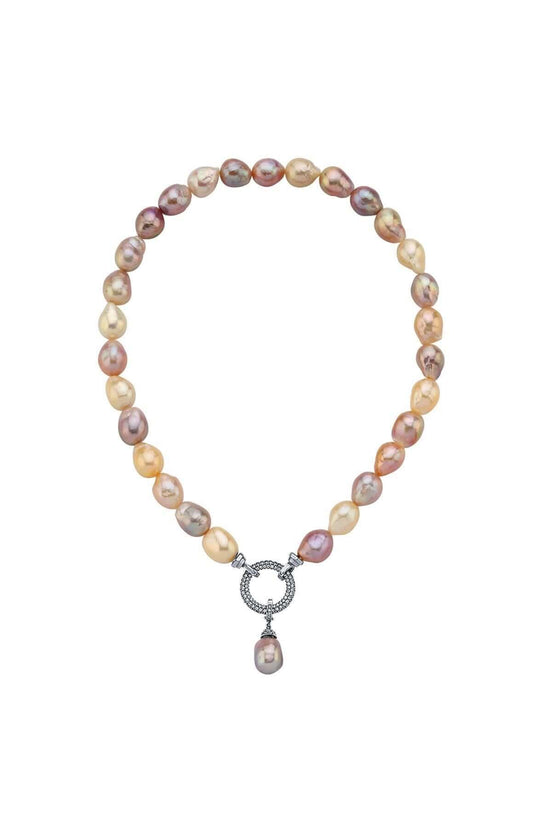 Halka Kilitli Multicolor Barok Doğal İnci Kolye | İnci Kolye | Birinci1926