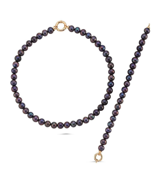 Siyah İnci Kolye Bileklik İkili Set | | Birinci1926