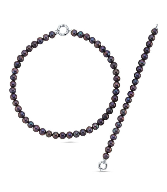 Siyah İnci Kolye Bileklik İkili Set | | Birinci1926