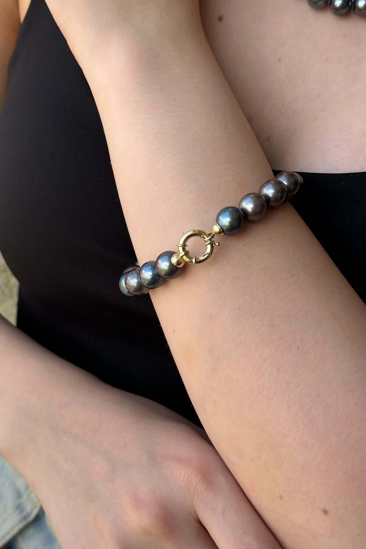 Siyah İnci Kolye Bileklik İkili Set | | Birinci1926