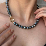 Siyah İnci Kolye Bileklik İkili Set | | Birinci1926