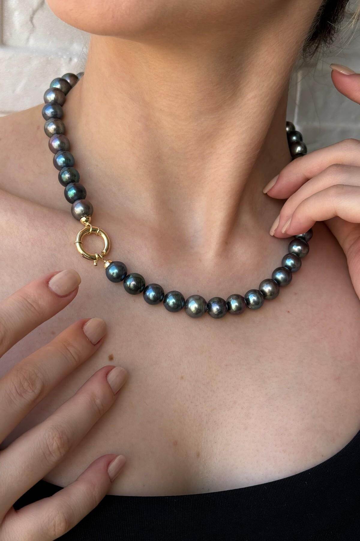 Siyah İnci Kolye Bileklik İkili Set | | Birinci1926