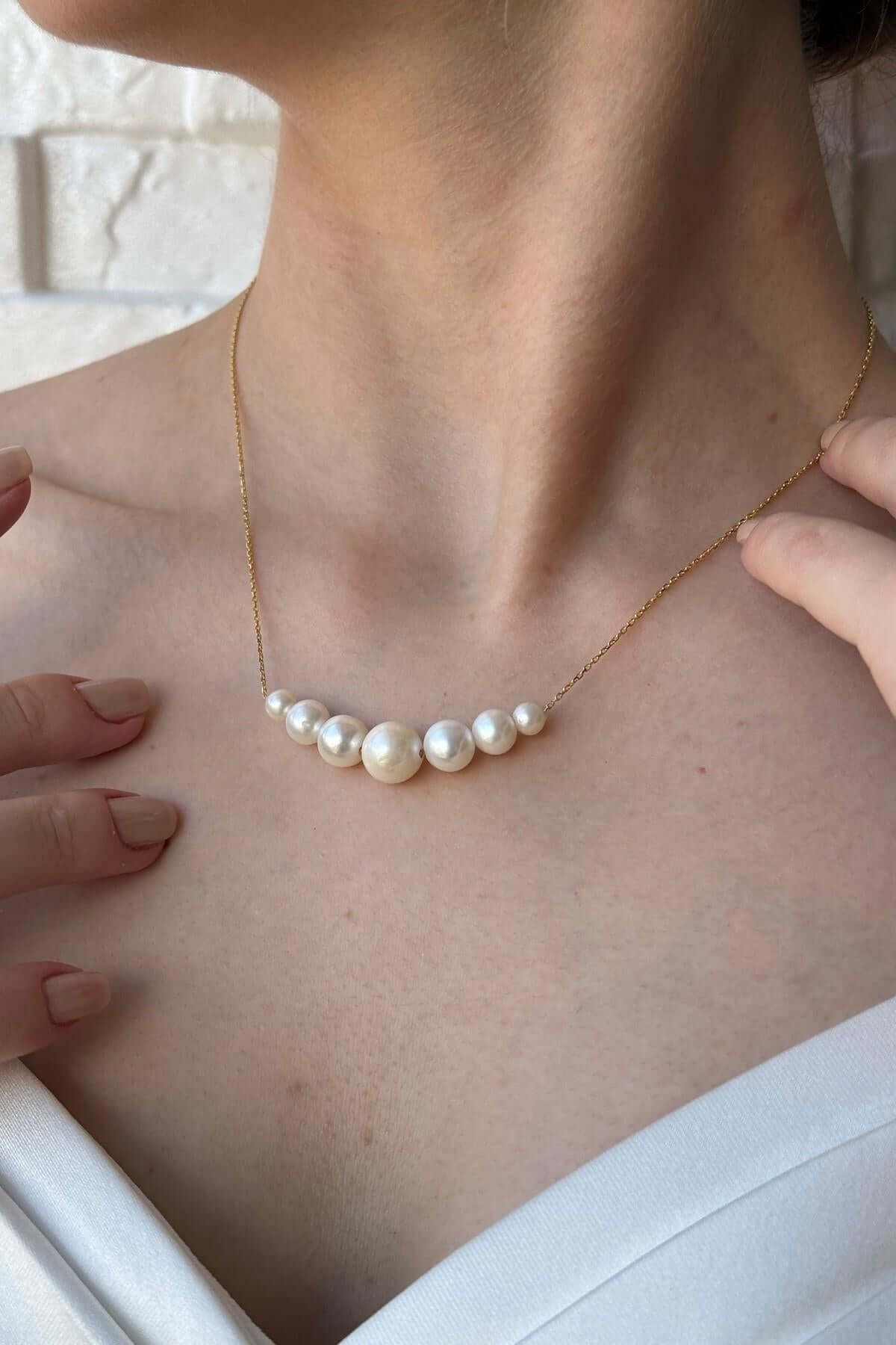 Filtration Natural Pearl Necklace Bracelet Double Set