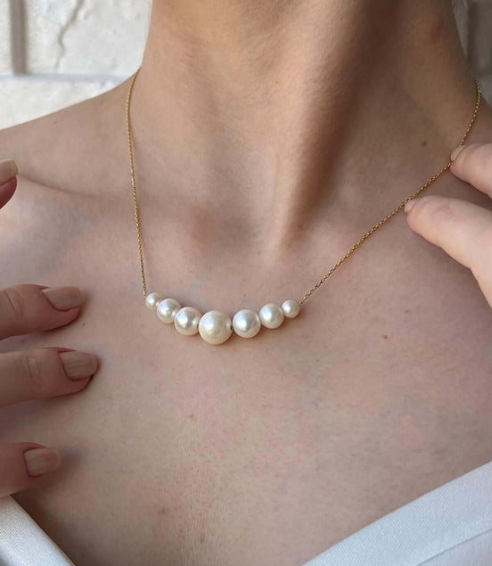 Filtration Natural Pearl Necklace Bracelet Double Set