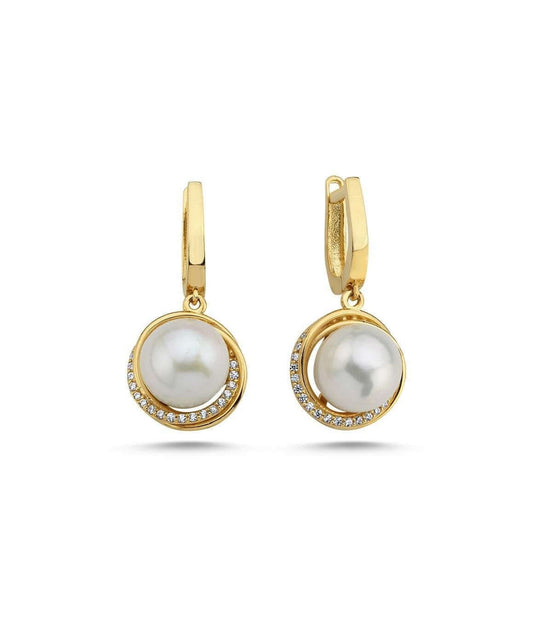 Zirkon Taşlı Doğal İnci Küpe | | Birinci1926