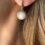 Zircon Stone Natural Pearl Earring