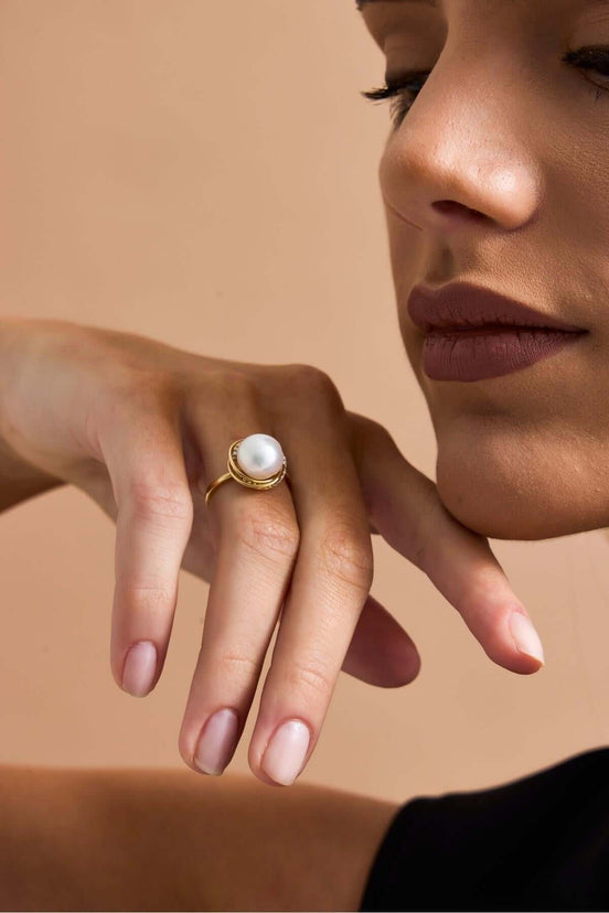 Zirkon Taşlı Doğal İnci Yüzük | | Birinci1926