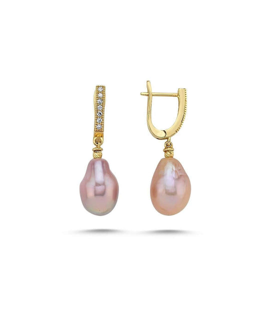 Zirkon Taşlı Multicolor Barok Doğal İnci Küpe | | Birinci1926