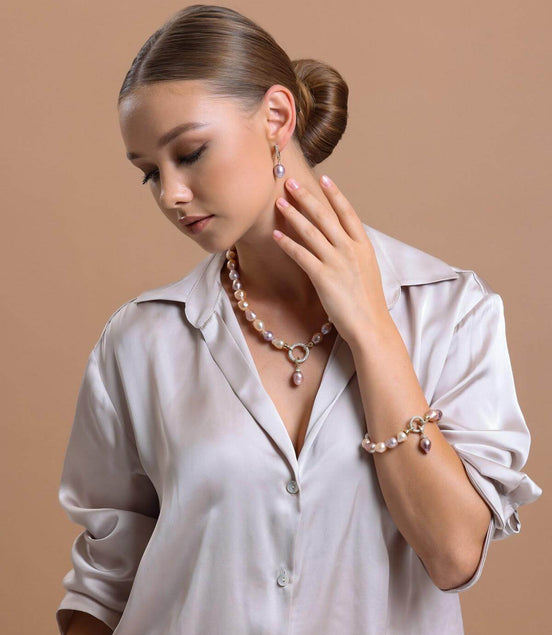 Zirkon Taşlı Multicolor Barok Doğal İnci Küpe | | Birinci1926