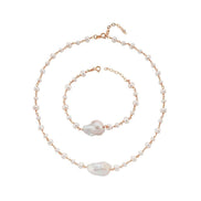 Barok Doğal İnci Kolye Bileklik İkili Set | | Birinci1926