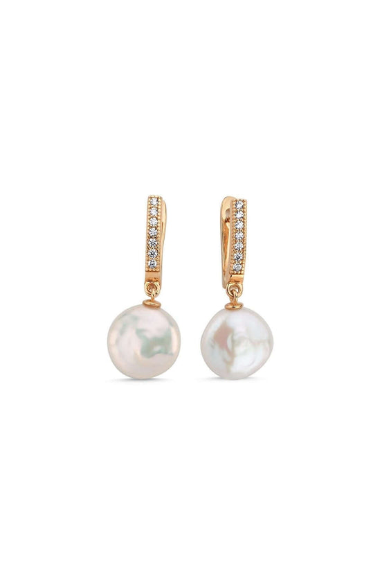 Coin Pearl Earring
