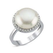 Zircon Stone Natural Pearl Ring