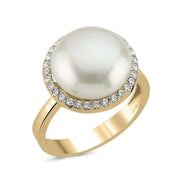 Zircon Stone Natural Pearl Ring