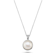 Zircon Stone Natural Pearl Necklace