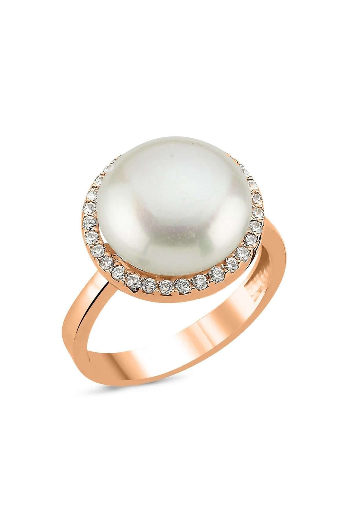 Zircon Stone Natural Pearl Ring