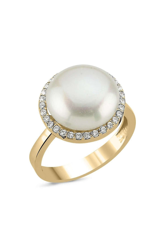Zircon Stone Natural Pearl Ring