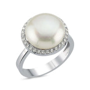 Zircon Stone Natural Pearl Ring
