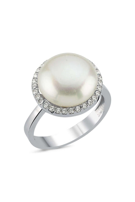 Zircon Stone Natural Pearl Ring