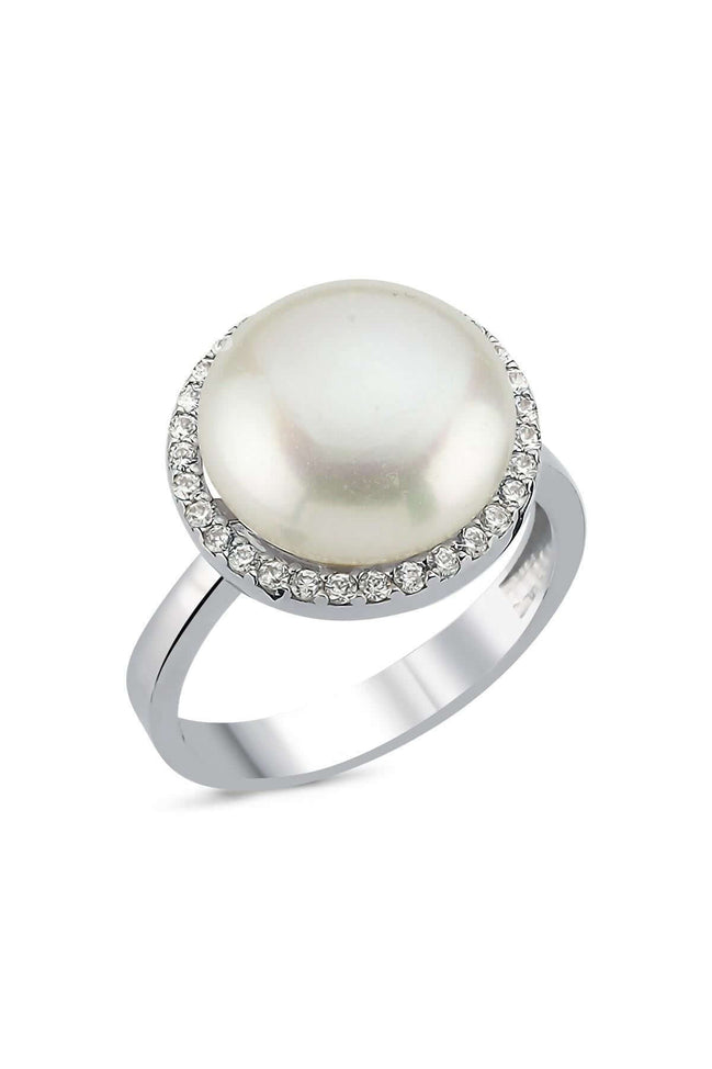 Zircon Stone Natural Pearl Ring